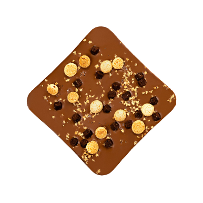 Milk chocolate with salted caramel 1+1