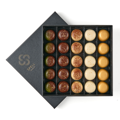 Box of chocolates Cakes and sparkling wine
