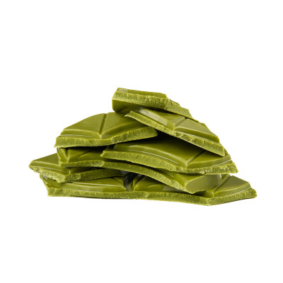 White chocolate tiles with matcha