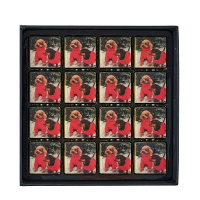 Set of 16 Tiramisu chocolates with printing (your design)