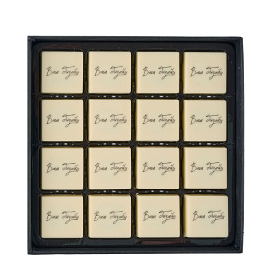 Set of 16 Tiramisu chocolates with printing (your design)