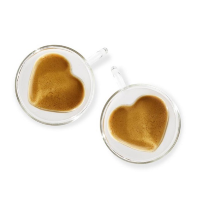 Set of cups Heart with double walls, 2 pcs 300 ml