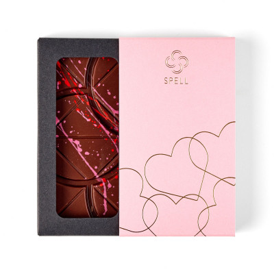 Milk chocolate with cherry marzipan Pink hearts