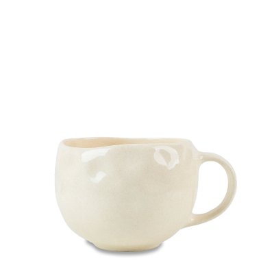 Handmade ceramic mug, wide, white, 450 ml