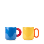 Set of colorful porcelain cups, 2pcs 350 ml