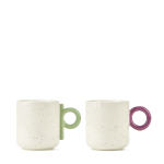 Set of white porcelain cups, 2 pcs., 350 ml each