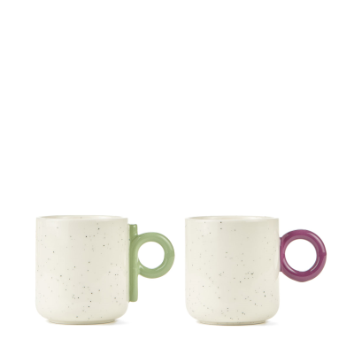 Set of white porcelain cups, 2 pcs., 350 ml each