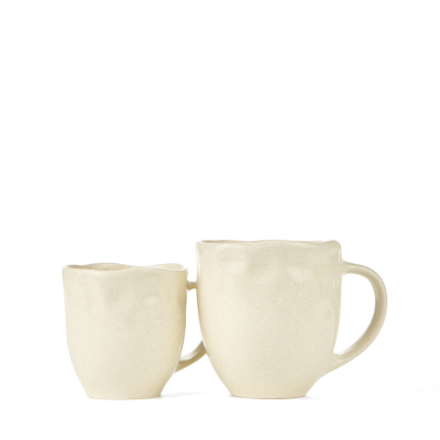 Handmade ceramic white mug, 450 ml