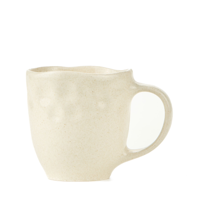 Handmade ceramic white mug, 450 ml