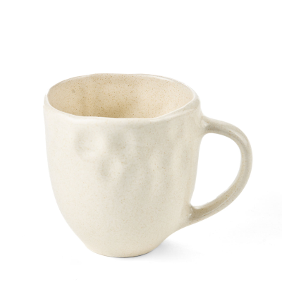 Handmade ceramic white mug, 450 ml