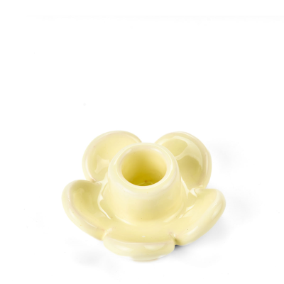 Handmade yellow flower candle holder