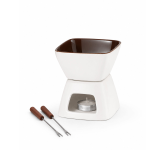 Ceramic fondue set for two, white