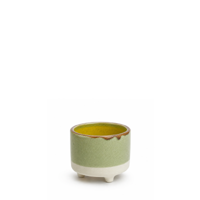 Handmade ceramic mug with legs pistachio, 150 ml