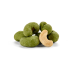 Cashew dragees in white chocolate with matcha