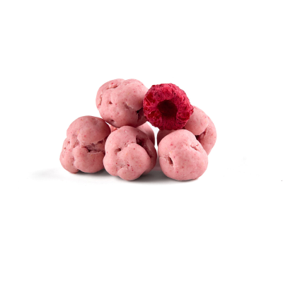 Raspberry dragees in pink chocolate