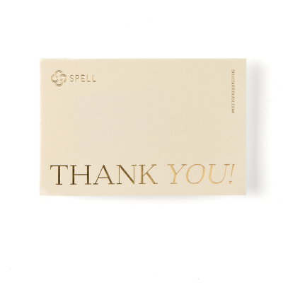 Champagne thank you card