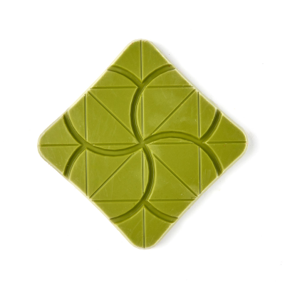 White chocolate tiles with matcha
