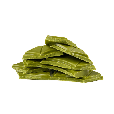 White chocolate tiles with matcha
