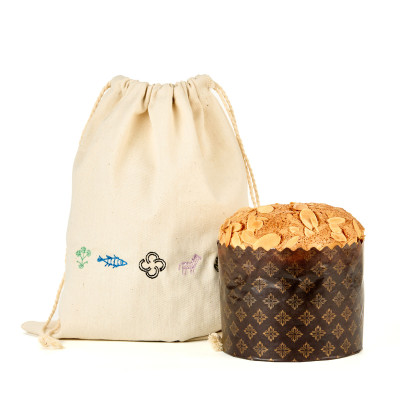 Linen bag with embroidery Easter symbols