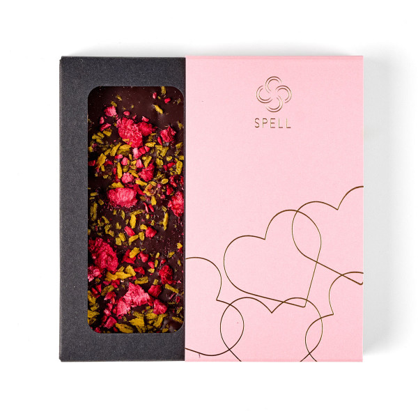 Dark chocolate with citrus Pink hearts