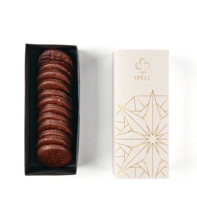 Dark chocolate-covered cookies, 12 pcs