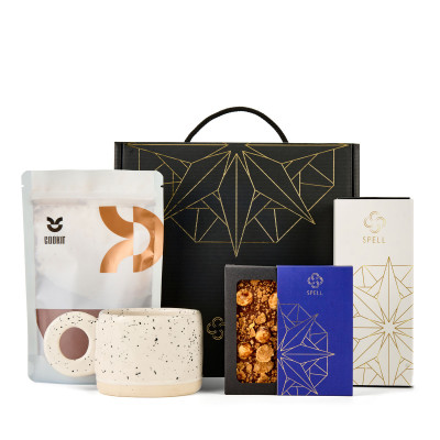 Gift with cookies for watching Christmas movies
