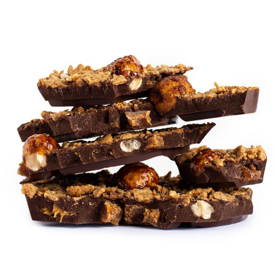 Milk chocolate with hazelnuts and salted caramel Flowers