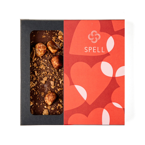 Milk chocolate with hazelnuts and salted caramel Love