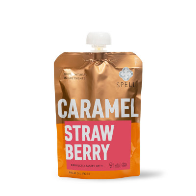 Caramel with strawberries, 150 g