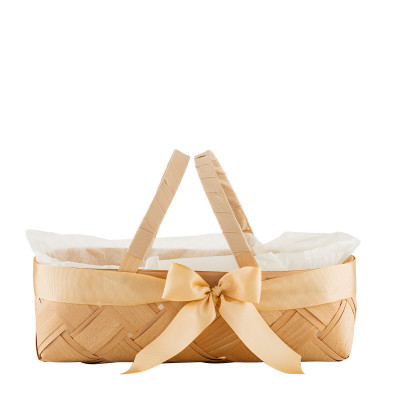Gift wicker basket with two handles