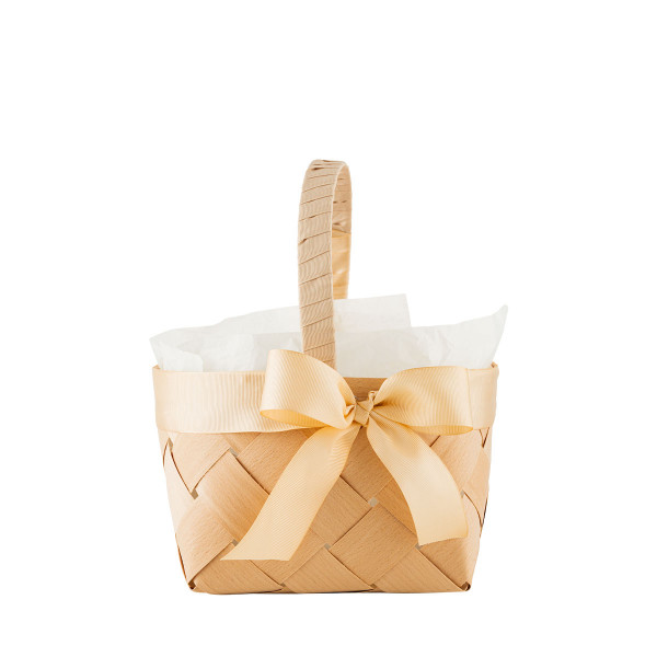 Gift wicker basket with one handle