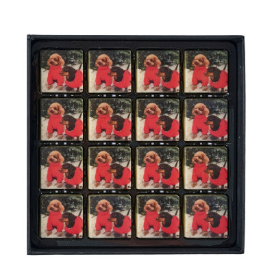 Set of 16 Tiramisu chocolates with printing (your design)