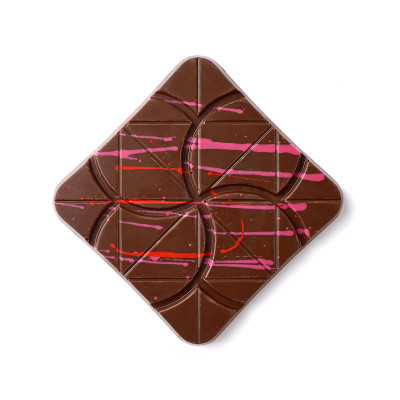 Milk chocolate with cherry marzipan
